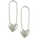 ラッキーブランド レディース ピアス＆イヤリング アクセサリー Gold-Tone Heart Safety Pin Drop Earrings Silver