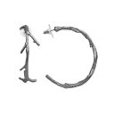 1928 fB[X sAXCO ANZT[ by 1928 Pewter Tone Large Tree Branch Hoop Earring Silver-tone