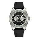 PlXR[ Y rv ANZT[ Men's Titanium Multi-Function Black Silicone Strap Watch 42mm Black