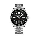 X^[O Y rv ANZT[ Men's Depthmaster Silver-tone Stainless Steel , Black Dial , 43mm Round Watch Silver-tone