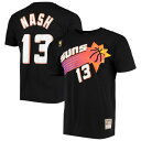 ミッチェル&ネス メンズ Tシャツ トップス Steve Nash Phoenix Suns Mitchell & Ness Hardwood Classics Stitch Name & Number TShirt -