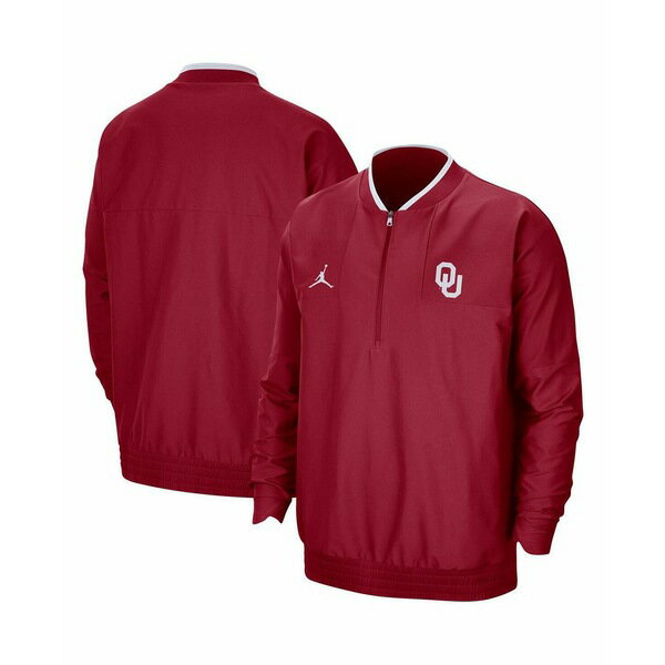 ジョーダン メンズ ジャケット＆ブルゾン アウター Men's Crimson Oklahoma Sooners 2021 Coach Half-Zip Jacket Crimson