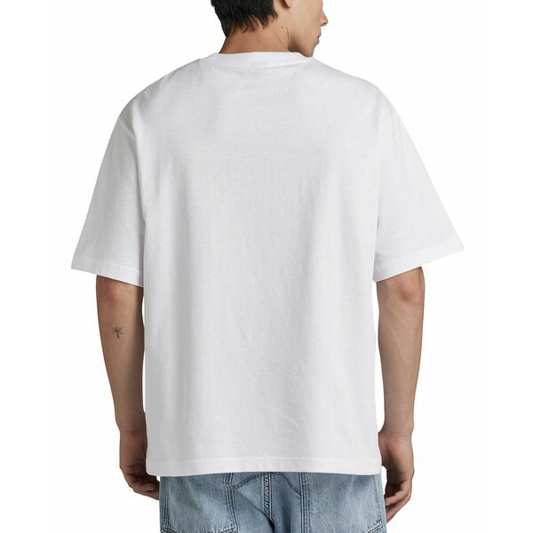 ジースター メンズ シャツ トップス Men's Boxy-Fit Logo T-Shirt White