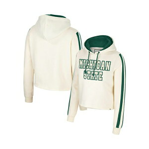 コロシアム レディース パーカー・スウェットシャツ アウター Women's Cream Michigan State Spartans Perfect Date Cropped Pullover Hoodie Cream