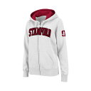 コロシアム レディース パーカー・スウェットシャツ アウター Women's White Stanford Cardinal Arched Name Full-...