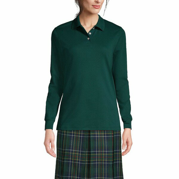 󥺥 ǥ åȥ ȥåץ Women's Long Sleeve Interlock Polo Shirt Everg...