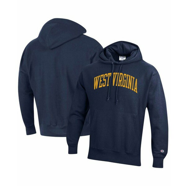 チャンピオン メンズ パーカー・スウェットシャツ アウター Men's Navy West Virginia Mountaineers Te..