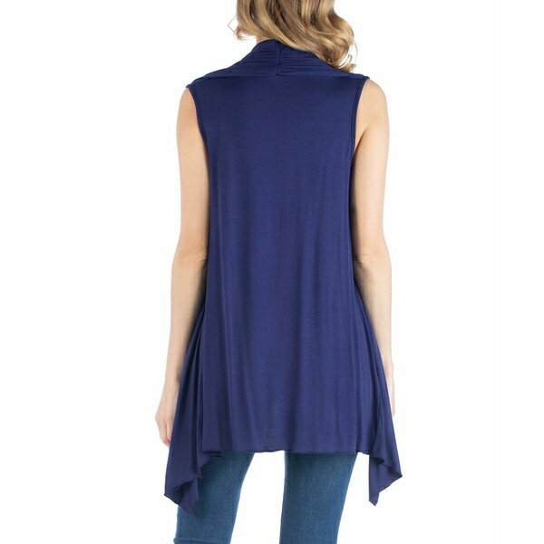 24セブンコンフォート レディース ニット&セーター アウター Draped Maternity Open Front Sleeveless Cardigan Navy 3