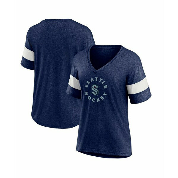 ファナティクス レディース Tシャツ トップス Women's Heather Navy Seattle Kraken Special Edition 2..
