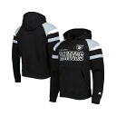 スターター メンズ パーカー・スウェットシャツ アウター Men's Black Las Vegas Raiders Draft Fleece Raglan Pullover Hoodie Black(4)