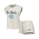 コンセプトスポーツ レディース Tシャツ トップス Women's Cream North Carolina Tar Heels Montana T-shirt and Shorts Sleep Set Cream