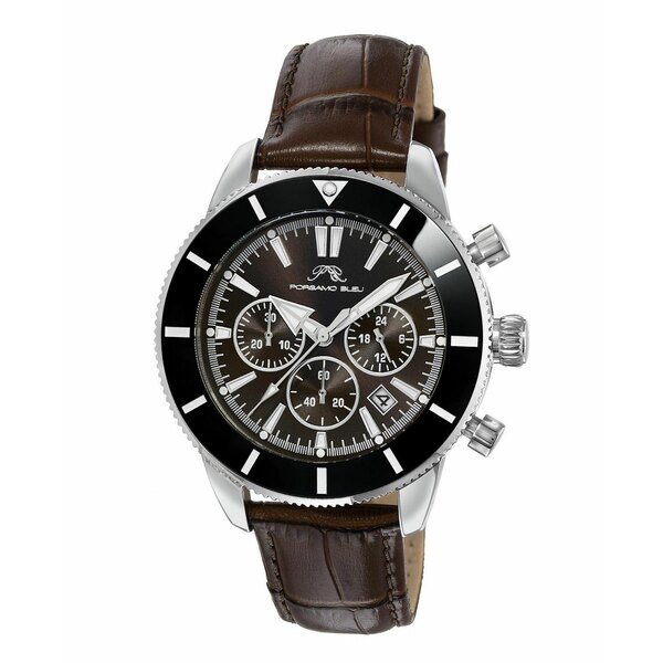 ポルサモンブリュー メンズ 腕時計 アクセサリー Men's Brandon Genuine Leather Band Watch 1012CBRL Brown
