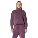 スウェッティベティ レディース パーカー・スウェットシャツ アウター Sand Wash Funnel Neck Half Zip Midnight Cherr...