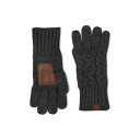 ラルフローレン レディース 手袋 アクセサリー Cable Glove with Leather Palm Patch Medium Grey Heather ...