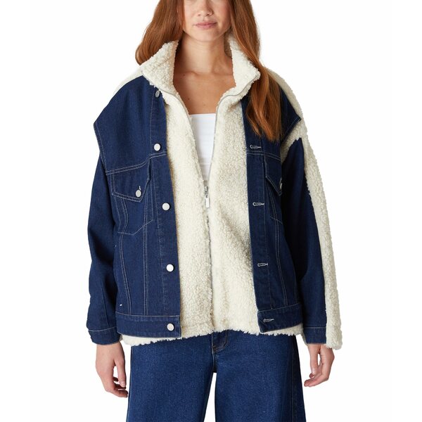 ブランクニューヨーク レディース ジャケット&ブルゾン アウター Denim and Sherpa Jacket Blue/Ivory