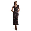 メイドウェル レディース ワンピース トップス Wide V-Neck Midi Dress in Floral Cupro-Blend Floral True...