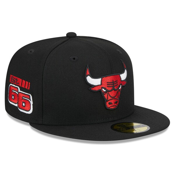 ニューエラ メンズ 帽子 アクセサリー Chicago Bulls New Era Rally Drive Side Patch 59FIFTY Fitted Hat Black