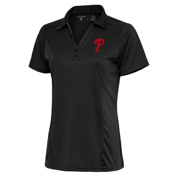 アンティグア レディース ポロシャツ トップス Philadelphia Phillies Antigua Women's Logo Tribute Polo Charcoal