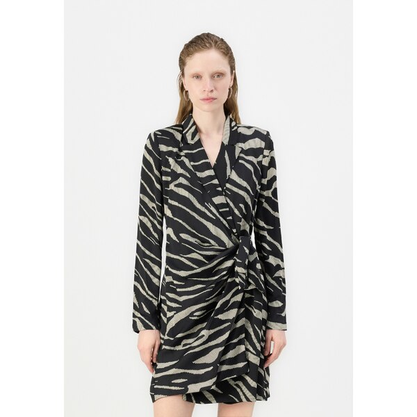 ダナ キャラン ニューヨーク レディース ワンピース トップス NOTCH COLLAR SIDE KNOT - Cocktail dress / Party dress - black/parchement