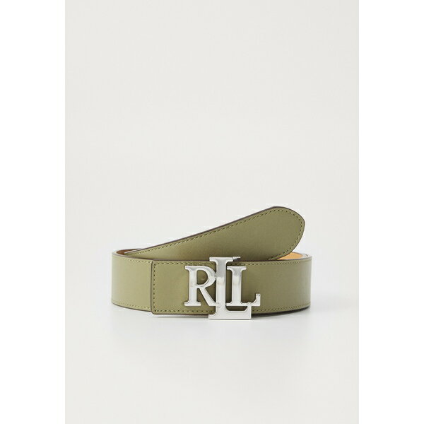 ラルフローレン レディース ベルト アクセサリー LOGO REVERSIBLE LEATHER WIDE BELT - Belt - sage green/buff