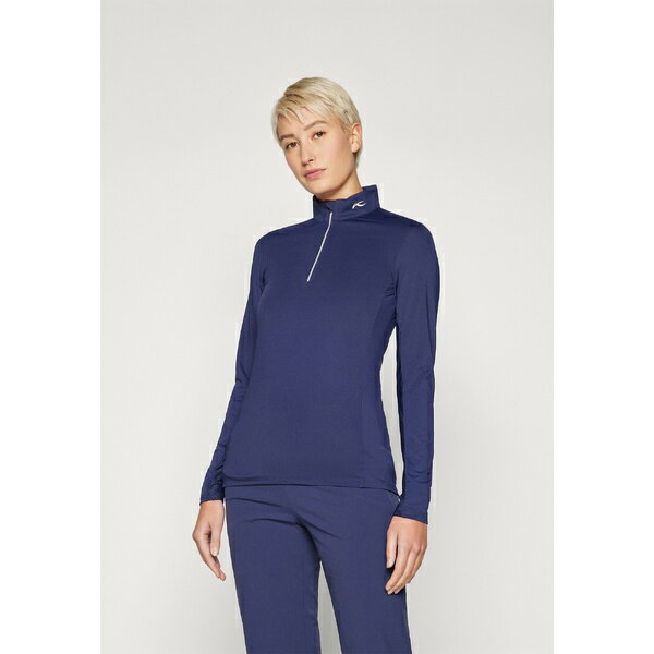 ケージェイユーエス レディース Tシャツ トップス WOMEN SUNSHINE SPORT HALF ZIP - Long sleeved top - atlanta blue