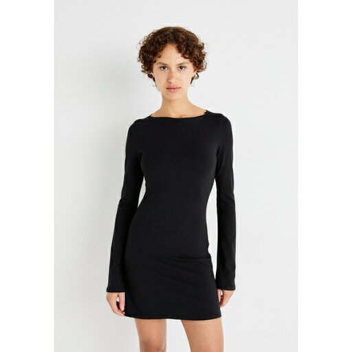 ウィークデイ レディース ワンピース トップス LONG SLEEVE MINI DRESS - Jersey dress - black ウィークデイ レディース ワンピース トップス LONG SLEEVE MINI DRESS - Jersey dress - black