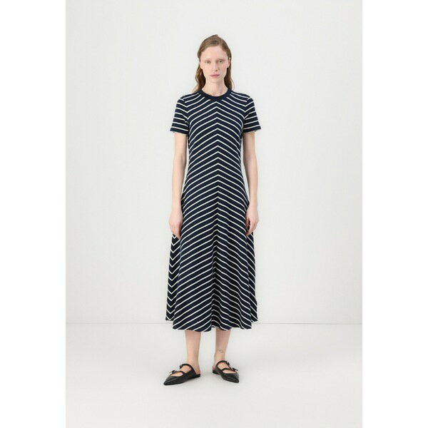 トミー ヒルフィガー レディース ワンピース トップス MODERN MIDI DRESS - Jersey dress - breton dark night navy