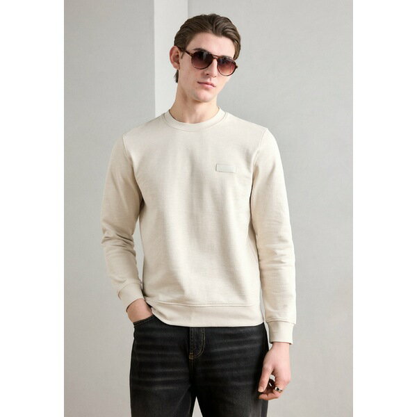 マルコポーロ メンズ サンダル シューズ LONG SLEEVE CREW NECK HERITAGE MOP LOGO PRINT - Sweatshirt - gray silk