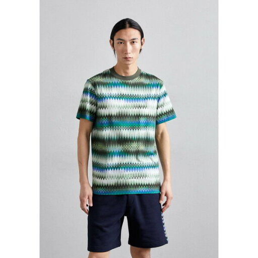 ミッソーニ メンズ Tシャツ トップス SHORT SLEEVE - Print T-shirt - green tones ミッソーニ メンズ Tシャツ トップス SHORT SLEEVE - Print T-shirt - green tones