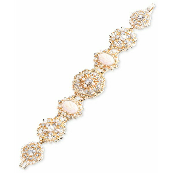 マルケッサ レディース ブレスレット・バングル・アンクレット アクセサリー Gold-Tone Crystal & Imitation Pearl Flower Cameo Flex Bracelet Gold