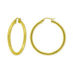 ジャニ ベルニーニ レディース ピアス＆イヤリング アクセサリー Textured Tube Medium Hoop Earrings, 35mm, Created for Macy's Gold Over Silver