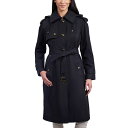 ロンドンフォグ トレンチコート レディース ロンドンフォグ レディース ジャケット＆ブルゾン アウター Women's Petite Single-Breasted Hooded Belted Trench Coat Black