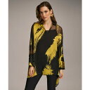 ダナキャラン レディース カットソー トップス Women's Metallic Print Tunic Black/Gold