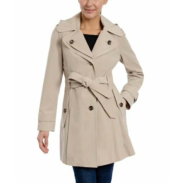 ロンドンフォグ トレンチコート レディース ロンドンフォグ レディース ジャケット＆ブルゾン アウター Women's Single-Breasted Hooded Belted Trench Coat Stone