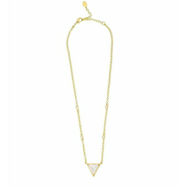 ֥ե꡼ɥޥ ǥ ͥå쥹硼ڥȥȥå ꡼ Triangle Cubic Zirconia Accent Necklace Gold with clear cubic zirconia