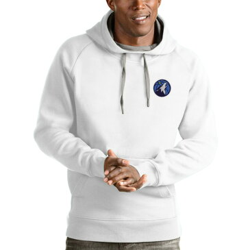 アンティグア メンズ パーカー・スウェットシャツ アウター Minnesota Timberwolves Antigua Victory Pullover Hoodie White