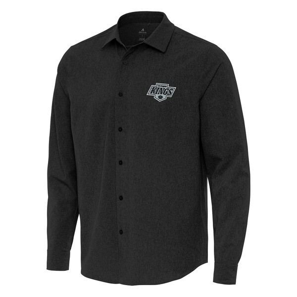 アンティグア メンズ ジャケット＆ブルゾン アウター Los Angeles Kings Antigua Exposure Woven Long Sleeve ButtonUp Shirt Black
