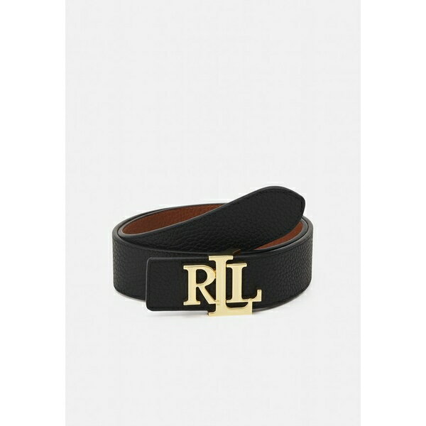 ラルフローレン ラルフローレン レディース ベルト アクセサリー REVERSIBLE PEBBLED LEATHER WIDE BELT - Belt - black/tan