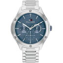 【送料無料】 トミー ヒルフィガー レディース 腕時計 アクセサリー Ladies Tommy Hilfiger Stainless Steel Watch Silver and Blue