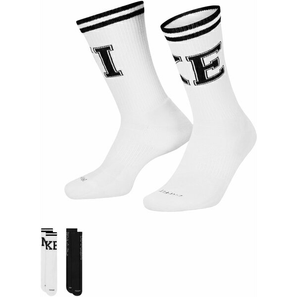 iCL fB[X C A_[EFA Nike Women's Everyday Cushion Crew Socks 2 Pack White/Black