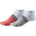 フットジョイ レディース 靴下 アンダーウェア FootJoy Women's Roll Tab Golf Socks - 2 Pack Purple/Grey その1