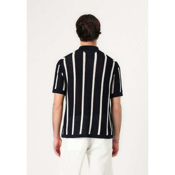 トミー ヒルフィガー メンズ シャツ トップス VERTICAL STRIPE OPEN SHIRT - Shirt - ivory petal/desert sky