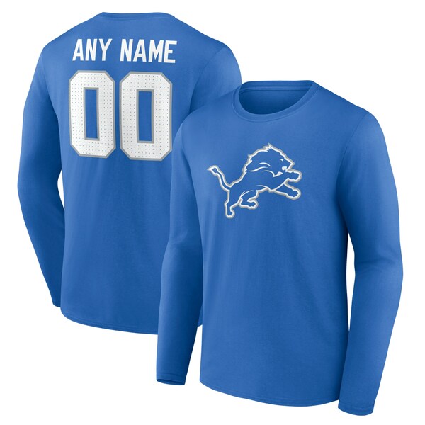 ファナティクス メンズ Tシャツ トップス Detroit Lions Team Authentic Custom Long Sleeve TShirt Blue