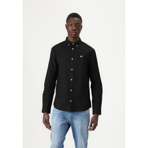 トミーヒルフィガー メンズ シャツ トップス SLIM STRETCH OXFORD SHIRT - Shirt - black トミーヒルフィガー メンズ シャツ トップス SLIM STRETCH OXFORD SHIRT - Shirt - black
