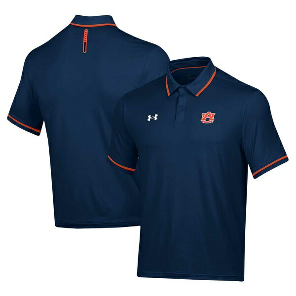 アンダーアーマー メンズ ポロシャツ トップス Auburn Tigers Under Armour T2 Tipped Performance Polo Navy