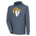 AeBOA Y WPbgu] AE^[ Los Angeles Rams Antigua Saga Long Sleeve Hoodie TShirt Heather Navy