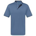 ミオマリオ メンズ ポロシャツ トップス Men's Short Sleeve Henley Polo Shirt with Contrast-Trim Den...