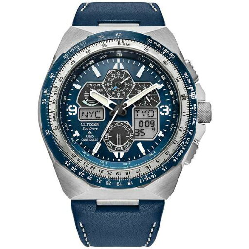 シチズン レディース 腕時計 アクセサリー Eco-Drive Men's Chronograph Promaster Skyhawk Blue Leather Strap Watch 46mm Blue シチズン レディース 腕時計 アクセサリー Eco-Drive Men's Chronograph Promaster Skyhawk Blue Leather Strap Watch 46mm Blue