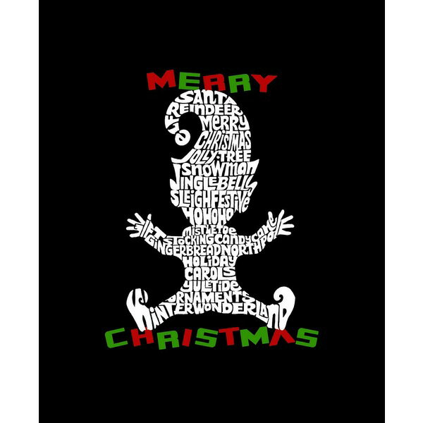 エルエーポップアート メンズ Tシャツ トップス Men's Christmas Elf Printed Word Art T-shirt Dark Gray