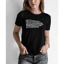 エルエーポップアート レディース カットソー トップス Women's Word Art Pledge of Allegiance Flag T-Shirt Black